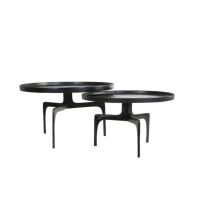 Pano salontafel metaal donkerbrons | set van 2