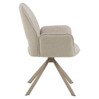 Nøra Linsa draaibare armstoel | grijs metaal onderstel | stof Apia - beige