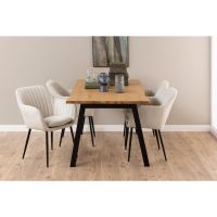 Nøra Lior armstoel | zwart metaal onderstel | stof Enjoy - zand