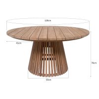 Cindo ronde tuintafel 120 cm - naturel