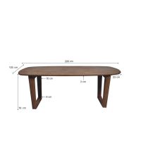 Livingfurn Cortez eettafel 200 cm - bruin
