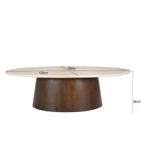 Bottecino salontafel ovaal 120 cm - donkerbruin/beige