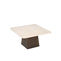 Brix Bottecino bijzettafel vierkant 75 cm - donkerbruin/beige