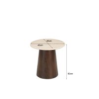 Brix Bottecino bijzettafel ø45 cm - donkerbruin/beige