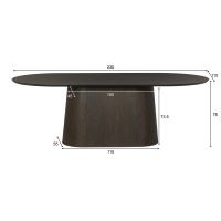 Novero eettafel 230 cm - espresso