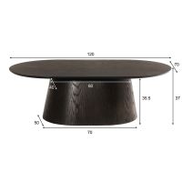 Novero salontafel ovaal 120 cm - espresso