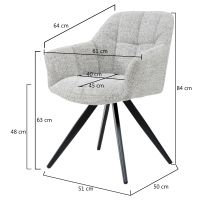 Tommy draaibare eetkamerstoel bisque - oasis