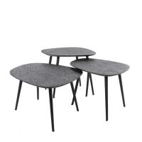 Fraaai Kiran organische salontafels - set van 3 - metallic - grijs