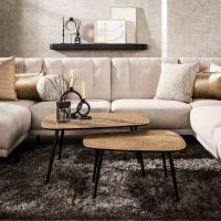 Fraaai Angela organische salontafels - set van 2 XXL metallic - antiek brons