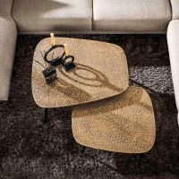 Fraaai Angela organische salontafels - set van 2 XXL metallic - antiek brons