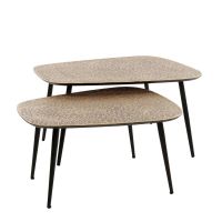 Fraaai Angela organische salontafels - set van 2 XXL metallic - antiek brons