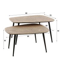 Fraaai Angela organische salontafels - set van 2 XXL metallic - antiek brons