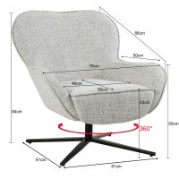 Livingfurn Sven draaifauteuil - bisque oasis