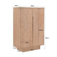 Amalfi wandkast 150 cm - naturel