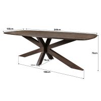 Livingfurn Lissabon eettafel Deens ovaal 240 cm - donkerbruin