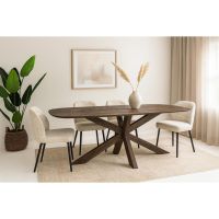 Livingfurn Lissabon eettafel Deens ovaal 240 cm - donkerbruin