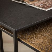 Miranda salontafel set van 2 rechthoek iron metallic - grijs