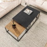 Miranda salontafel set van 2 rechthoek iron metallic - grijs