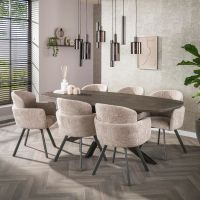 Fraaai Alfa eettafel Deens ovaal 215 cm - brons | OUTLET B