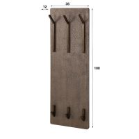 Nowi kapstok 2x3 haken hoog - brons antiek