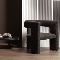 Tiwa fauteuil bouclé donkergrijs van het woonmerk Woood