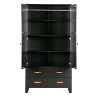 Dian garderobekast grenen diep zwart 180 cm van het woonmerk Woood