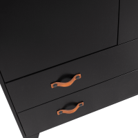 Dian garderobekast grenen diep zwart 180 cm van het woonmerk Woood