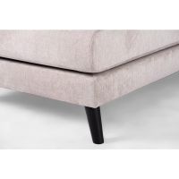 Collin 3-zits hoekbank links stof - beige/poot zwart