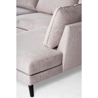 Collin 3-zits hoekbank rechts stof - beige/poot zwart