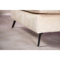 Vurna Amber 3-zits hoekbank links ribstof - beige/poot zwart