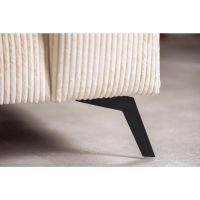 Vurna Amber 3-zits hoekbank links ribstof - beige/poot zwart