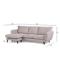 Orinoco 3-zitsbank links stof - beige/poot zwart