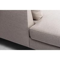 Darcy 3-zits U-bank links stof - beige/poot eiken