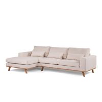 Grande 3-zits hoekbank links stof - beige