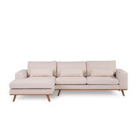 Grande 3-zits hoekbank links stof - beige