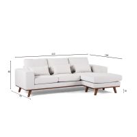 Melva 3-zitsbank L+R stof - beige