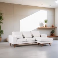 Melva 3-zitsbank L+R stof - beige