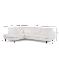 Trisha 3-zits hoekbank links stof - naturel