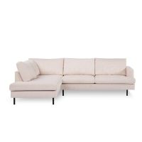 Lois 3-zits hoekbank links stof - beige