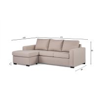 Janis 3-zitsbank L+R stof - beige