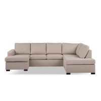 Eddie 3-zits hoekbank rechts stof - beige