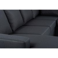 Nola 3-zits hoekbank rechts stof - antraciet