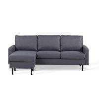 Nola 3-zitsbank L+R stof - donkergrijs