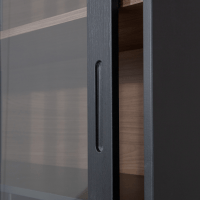 Woood James vitrinekast noten/zwart 125cm