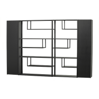 Teun opbergkast 188 cm grenen zwart van het woonmerk Woood