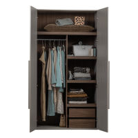 Rens 2-deurs wandkast 110 cm notenhout kiezelgrijs van het woonmerk Woood