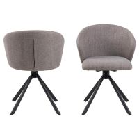 Nøra Orix draaistoel | zwart metaal onderstel | stof Basel - lichtgrijs/bruin