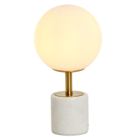 Medina tafellamp Ø20x35 cm glas mat wit/antiek brons van het woonmerk Light&Living