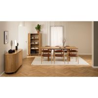 Lykke armstoel | naturel oak onderstel | PU retro - cognac