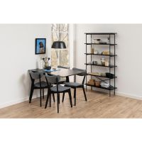 Nøra Kyan eetkamerstoel | zwart oak onderstel | stof Spirit - grijs